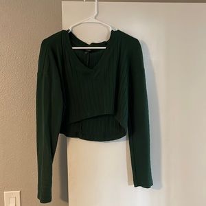 Hunter green crop sweater